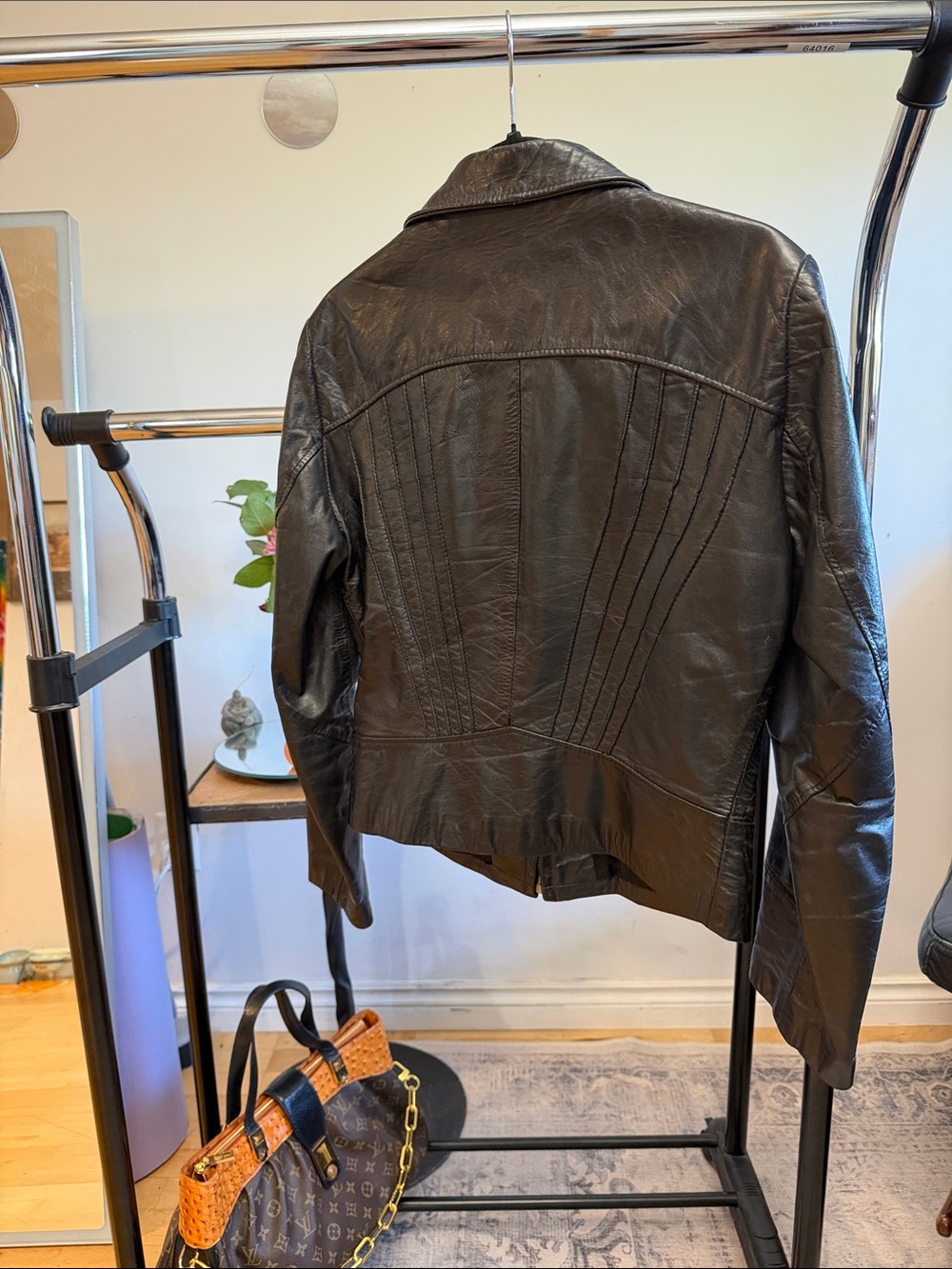 Marquise Black Leather Paneled Zip-Up Jacket - Picture 5 of 12